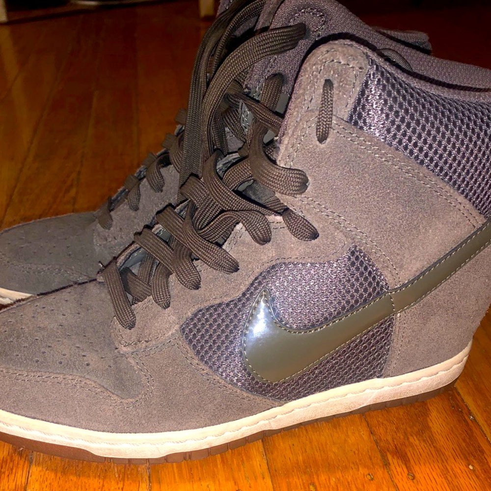 Green Nike wedge sneakers